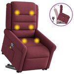 vidaXL Fauteuil inclinable de massage Rouge bordeaux Tissu