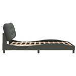 vidaXL Cadre de lit avec tête de lit Gris foncé 120x200 cm Tissu