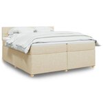 vidaXL Sommier à lattes de lit avec matelas Crème 200x200 cm Tissu