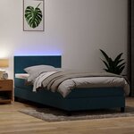 vidaXL Sommier à lattes de lit et matelas et LED bleu foncé 80x210 cm velours