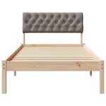 vidaXL Cadre de lit Marron et taupe 90 x 200 cm Bois massif en pin