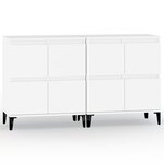 vidaXL Buffets 2 Pièces blanc 60x35x70 cm bois d'ingénierie