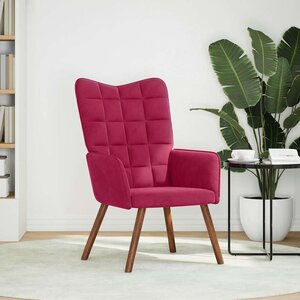 vidaXL Chaise de relaxation Rouge bordeaux Velours