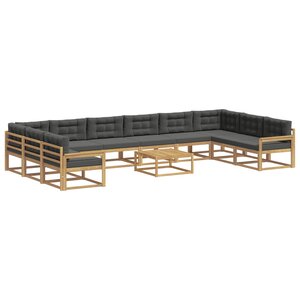 vidaXL Ensemble de canapés d'extérieur 11 pc Blanc et anthracite