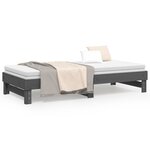 vidaXL Lit coulissant Gris 2x(100x200) cm Bois de pin massif