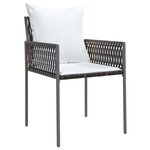 vidaXL Ensemble de salle à manger de jardin 3 pièces avec coussins Marron Poly Rattan
