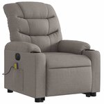 vidaXL Fauteuil inclinable de massage électrique Taupe Tissu