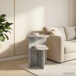 vidaXL Table d'appoint Sonoma gris Ø 39 5 x 55 cm Bois d'ingénierie