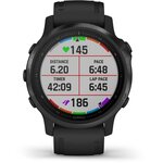 Garmin fenix 6S PRO - Montre GPS multisports haut de gamme - Black avec bracelet noir