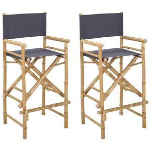 vidaXL Chaise de directeur pliante 2 pc Naturel Bambou