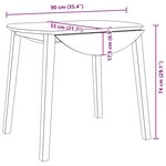 vidaXL Table à manger blanc bois massif et caoutchouc