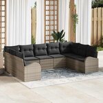 vidaXL Ensemble de canapé de jardin 9 Pièces Gris Poly rotin