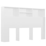 vidaXL Armoire de tête de lit Blanc brillant 160x19x103 5 cm