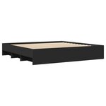vidaXL Cadre de lit sans matelas noir 180x200 cm bois d'ingénierie