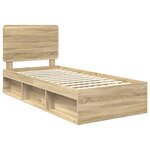 vidaXL Cadre de lit Chêne Sonoma 90 x 200 cm Bois de pin massif