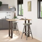 vidaXL Pieds de table de bar en forme de U 2 pièces acier naturel 60 x (100-101) cm