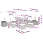 vidaXL Ensemble de canapé de jardin 10 Pièces Noir Poly rotin