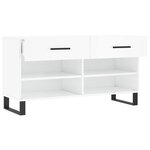 vidaXL Banc à chaussures blanc brillant 102x35x55 cm bois d'ingénierie