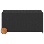 vidaXL Boîte de rangement de jardin et roues noir 190L résine tressée
