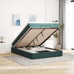 vidaXL Cadre de lit ottoman avec matelas vert foncé 140x190 cm velours