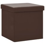 vidaXL Tabourets de rangement pliables lot de 2 marron PVC