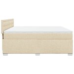vidaXL Sommier à lattes de lit avec matelas Crème 200x200 cm Tissu