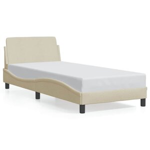 vidaXL Cadre de lit avec tête de lit Dover crème 80x200cm tissu