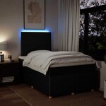 vidaXL Sommier à lattes de lit avec matelas noir 120x190 cm tissu