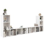 vidaXL Meubles TV 4 Pièces Blanc 107x35x37 cm Bois d'ingénierie