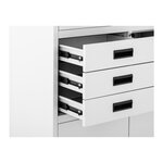 Meuble de classement 90 x 40 x 180 cm 3 tiroirs coffre-fort gris clair