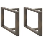 vidaXL Pieds de table basse en T  2 pièces  noir  70 x 25 x (42-43) cm  acier