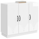 vidaXL Buffet Blanc brillant 89 x 34 5 x 77 cm Bois d'ingénierie