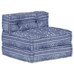 vidaXL Pouf modulaire Indigo Tissu