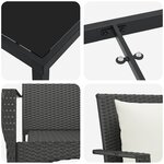 vidaXL Ensemble de salle à manger pour jardin 5 Pièces Noir Poly rotin