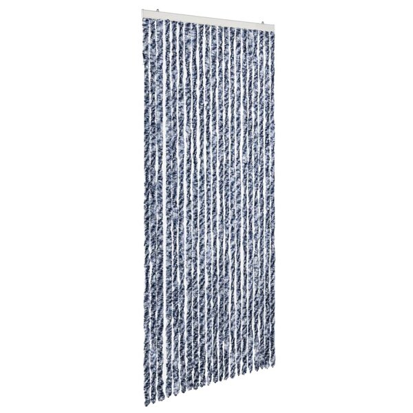 vidaXL Moustiquaire Bleu blanc et argenté 90x220 cm Chenille