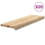 vidaXL Marches d'escalier 20Pièces non traité 80x30x2cm bois chêne massif