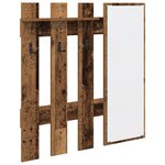 vidaXL Porte-manteau mural avec stockage avec miroir Bois ancien 100 x 10 x 100 cm