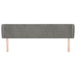 vidaXL Tête de lit avec oreilles Gris clair 163x23x78/88 cm Velours