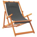 vidaXL Chaises de plage pliables lot de 2 gris tissu
