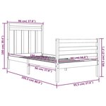 vidaXL Cadre de lit sans matelas 90x200 cm bois massif