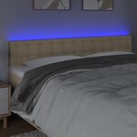 vidaXL Tête de lit à LED Crème 180x5x78/88 cm Tissu