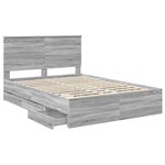 vidaXL Cadre de lit Gris Sonoma 140 x 200 cm Bois Ingénierie
