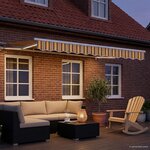 vidaXL Auvent rétractable électrique Jaune Gris et Blanc 3 x 2 5 m