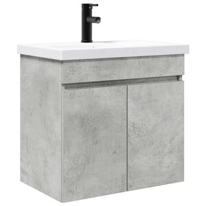 vidaXL Meuble de salle de bain avec robinet Gris béton