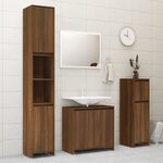 vidaXL Armoire de bain Chêne marron 30x30x95 cm Bois d'ingénierie