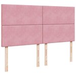 vidaXL Sommier à lattes de lit avec matelas Rose 200x200 cm Velours