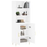 vidaXL Buffet haut Blanc 69 5x34x180 cm Bois d'ingénierie