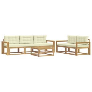 vidaXL Ensemble de canapés d'extérieur 6 pc Blanc et crème
