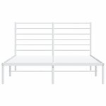 vidaXL Cadre de lit métal avec tête de lit blanc 140x190 cm