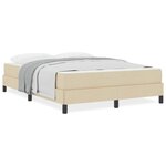 vidaXL Lit à ressorts avec matelas Crème 160 x 200 cm tissu